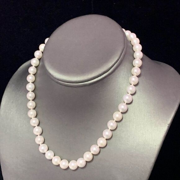 Akoya Pearl Necklace 14k Yellow Gold 8.5 mm 16" Certified $3,950 111841 - Picture 2 of 9